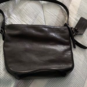 Black Leather Coach Mini Bucket Crossbody